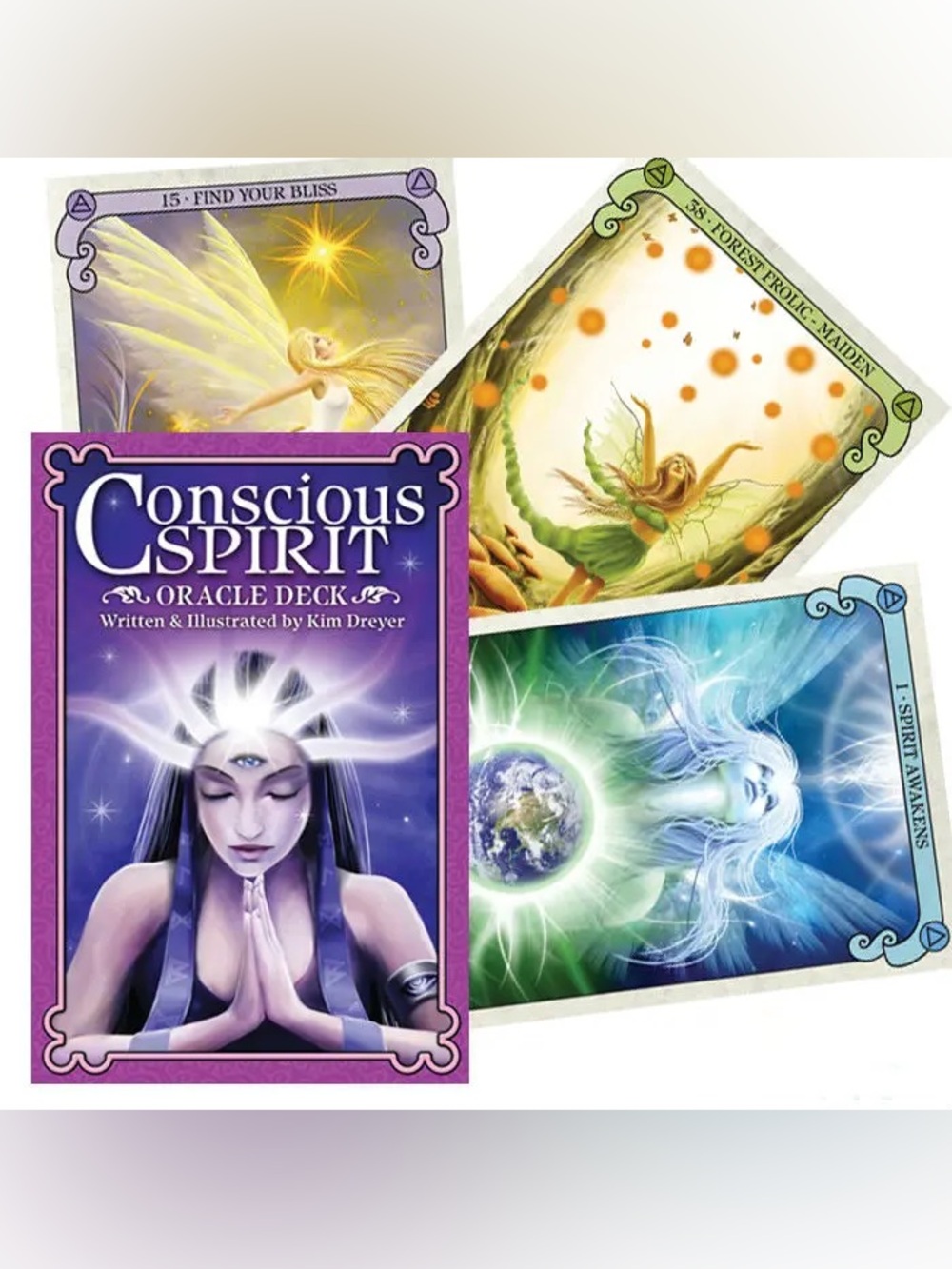 Conscious Spirit Oracle Deck by Kim Dreyer - Purple Box
